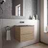 Bernstein AVA 60 cm Bathroom Vanity Set, Honey Gold Oak, Cream Basin, Matte Black, No Faucet Hole view 1