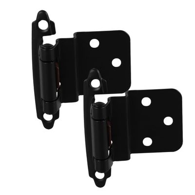 ORFOFE 2-Piece Self-Closing Cabinet Hinges, Black Metal Corner Hinges