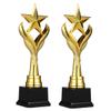 2-Piece Gold Plastic Celebration Trophies for Students, Realistic view 1