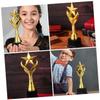 2-Piece Gold Plastic Celebration Trophies for Students, Realistic view 2