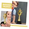 2-Piece Gold Plastic Celebration Trophies for Students, Realistic view 3