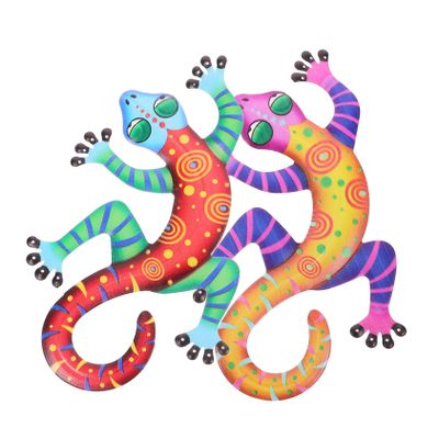 Parliky 2-Piece Iron Gecko Wall Decor