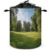 Large Freestanding Laundry Basket, Green Grass in the Park, Foldable with Extended Handles view 1
