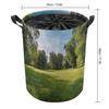 Large Freestanding Laundry Basket, Green Grass in the Park, Foldable with Extended Handles view 2