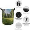Large Freestanding Laundry Basket, Green Grass in the Park, Foldable with Extended Handles view 4