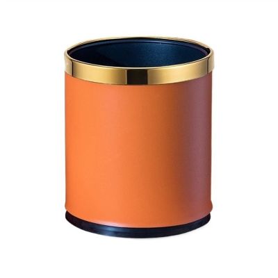 10 L Orange Open-Top Double-Layer Trash Can