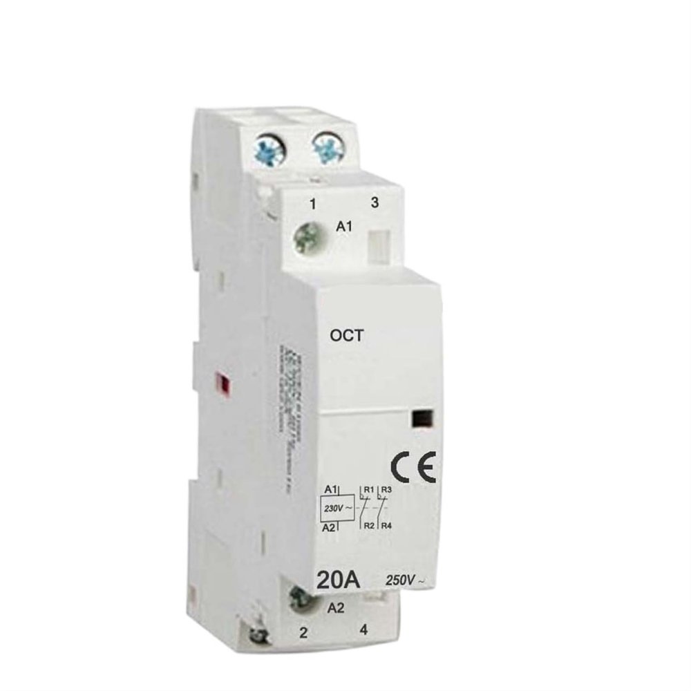 AC Household Contactor, 230 V 50/60 Hz, 2P 20 A, 2 NC, DIN-Rail, 1 Piece