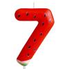Number 7 Red Watermelon-Themed Birthday Candle view 1