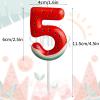 Number 7 Red Watermelon-Themed Birthday Candle view 2