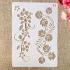 Reusable Stencils, A4, 29 cm, Floral Border and Lines, for Painting on Wood, Canvas, Floors, Walls, Tiles, Fabric, Furniture, and Art Projects, Pattern 2 view 1