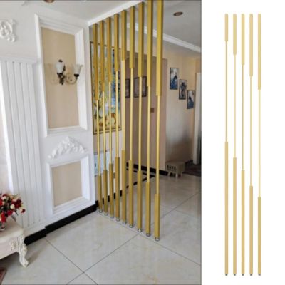 Square Gold Room Divider Posts, 220 cm, 5-Piece Set