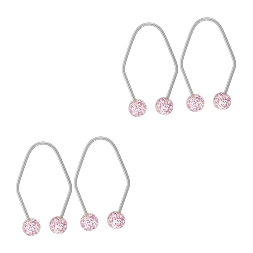 FRCOLOR 4-Piece Face Dimple Trainers, Cheek and Jawline Shapers, Purple Stainless Steel Clips