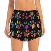 Colorful 2-in-1 Women's Shorts with Dog Paw Print view 2