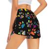 Colorful 2-in-1 Women's Shorts with Dog Paw Print view 3