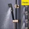 Luxury Gold and Black Shower Set, Bathroom Fixtures, Black Shower Faucet, Rainfall Shower Panel, Aluminum view 3