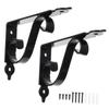 Set of 2 Black Iron Wall Shelf Brackets, High Load Capacity view 1