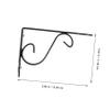 Set of 2 Black Iron Wall Shelf Brackets, High Load Capacity view 2