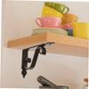 Set of 2 Black Iron Wall Shelf Brackets, High Load Capacity view 3