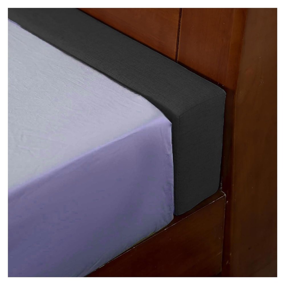 Mattress Gap Filler Pillow for Bed and Headboard, Black, 150 x 15 x 20 cm (59 x 6 x 8 in)