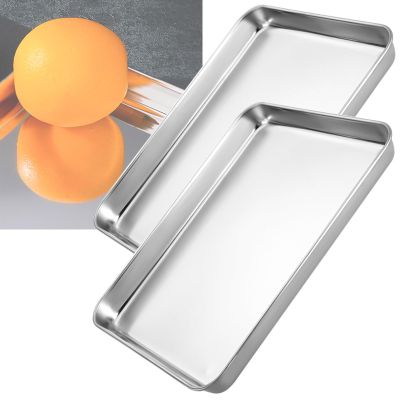 LIGUOYI 2-Piece Stainless Steel Baking Sheet Set, 26.5 × 20.5 × 2.5 cm