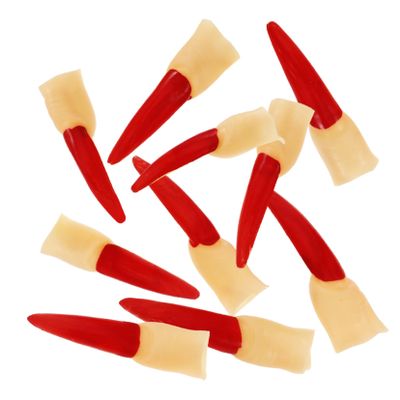 Mikinona Cosplay Witch Fingers, 10-Piece Set with Long Red Nails
