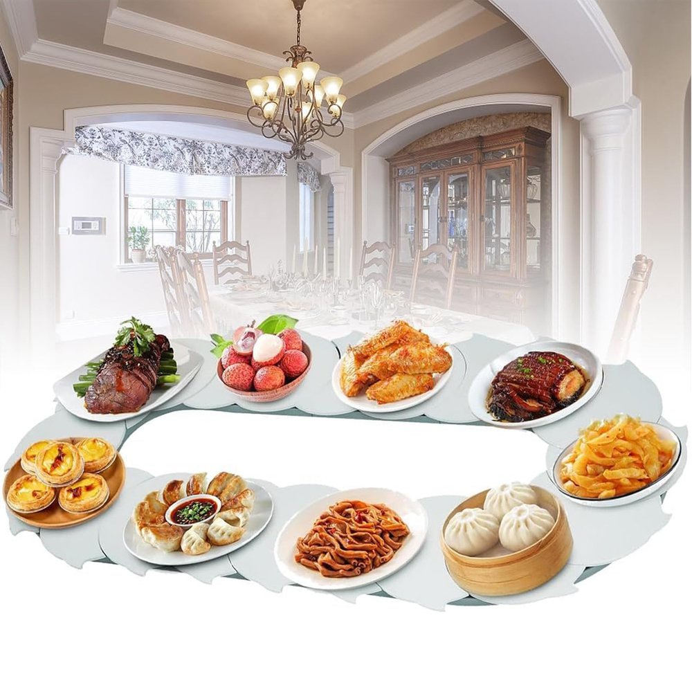 360° Manual Swivel Adjustable Dining Table Turntable for Parties & Catering