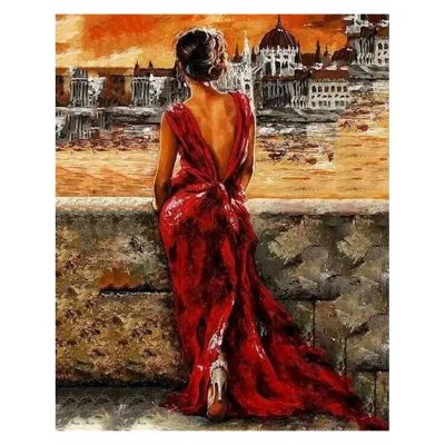 RONGCH Abstract Ballet Dancer Canvas Wall Art, Girl Painting Print, Living Room Decor, E, 40 x 50 cm