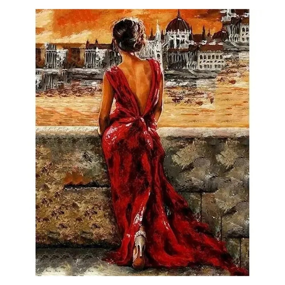 RONGCH Abstract Ballet Dancer Canvas Wall Art, Girl Painting Print, Living Room Decor, E, 40 x 50 cm