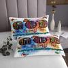 Bible Verse Christian Quotes Bedspread, Green Rainbow Tie-Dye, Watercolor Butterfly Floral Design, 2 Pillowcases view 3