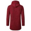 Men's Knit Cardigan with Hood, Zipper, Fleece Lining and Long Sleeves view 4