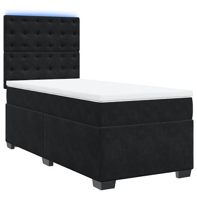 vidaXL Box Spring Bed with Mattress Black 80x200 cm Velvet