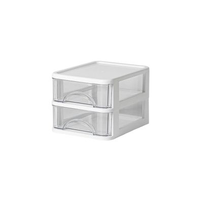 YOUNAFEN Stackable Desktop Storage Box with Drawers, White