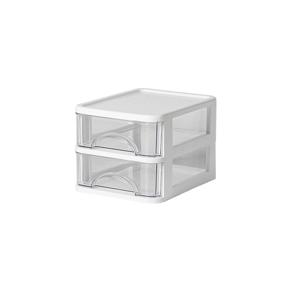 YOUNAFEN Stackable Desktop Storage Box with Drawers, White