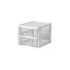 YOUNAFEN Stackable Desktop Storage Box with Drawers, White view 1