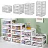 YOUNAFEN Stackable Desktop Storage Box with Drawers, White view 2