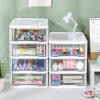 YOUNAFEN Stackable Desktop Storage Box with Drawers, White view 3