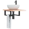 vidaXL Vanity Top with Steel Brackets and Solid Oak view 2
