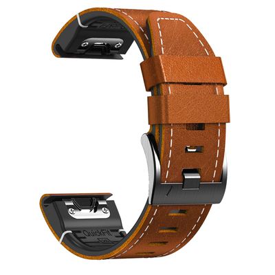 Leather Band for Garmin Fenix 7, 22 mm