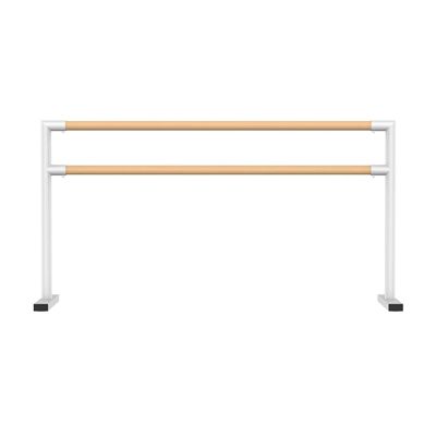 Freestanding Ballet Barre for Home, Children and Adults, Double Wooden Bars, White, 100 x 60 x 105 cm
