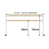 Freestanding Ballet Barre for Home, Children and Adults, Double Wooden Bars, White, 100 x 60 x 105 cm view 2