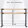 Freestanding Ballet Barre for Home, Children and Adults, Double Wooden Bars, White, 100 x 60 x 105 cm view 4