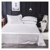 HKYBCF Ice Silk Flat Bed Sheet Set, Solid Color, Satin, Queen Size, White, 2 Pillowcases (48 x 74) view 1