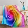 Soft Flannel Throw Blanket 180 x 200 cm, Colorful Rose Petal Gradient view 4