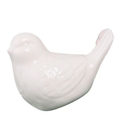 Nurnesy Cute Bird Ornament, Ceramic Bird Sculpture, Modern Simple Bird Ornament for Living Room Home Decor (White)