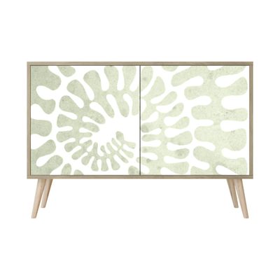 HEALANCY Sideboard Cabinet with 2 Doors, Highboard for Living Room, Bedroom, Dining Room or Hallway, Riva Oak