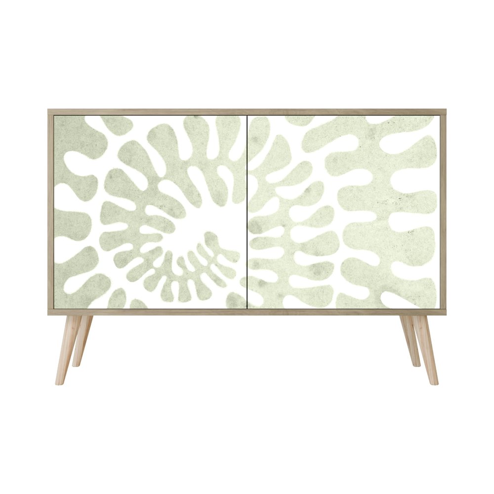 HEALANCY Sideboard Cabinet with 2 Doors, Highboard for Living Room, Bedroom, Dining Room or Hallway, Riva Oak
