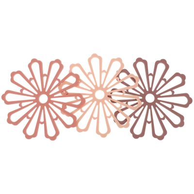 Flower-Shaped TPR Kitchen Pot Mats, 3-Piece Set, Brown, Heat-Resistant