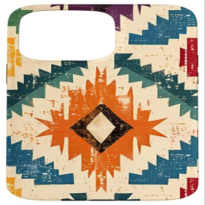 Western Boho Rainbow Pattern Case for iPhone 15 Pro Max
