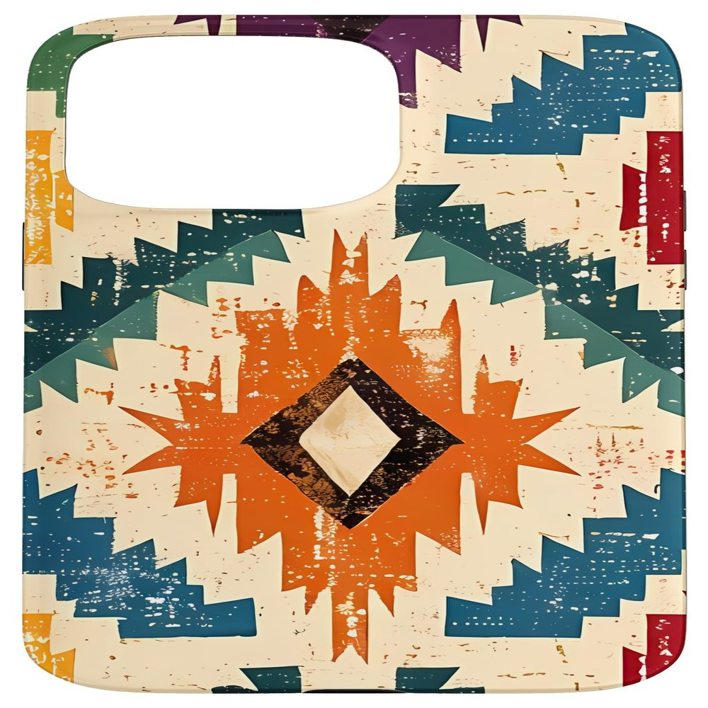Western Boho Rainbow Pattern Case for iPhone 15 Pro Max