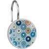 12-Piece Stainless Steel Shower Curtain Hooks with Crystal Glass, Blue Vinyl Record Pattern view 1